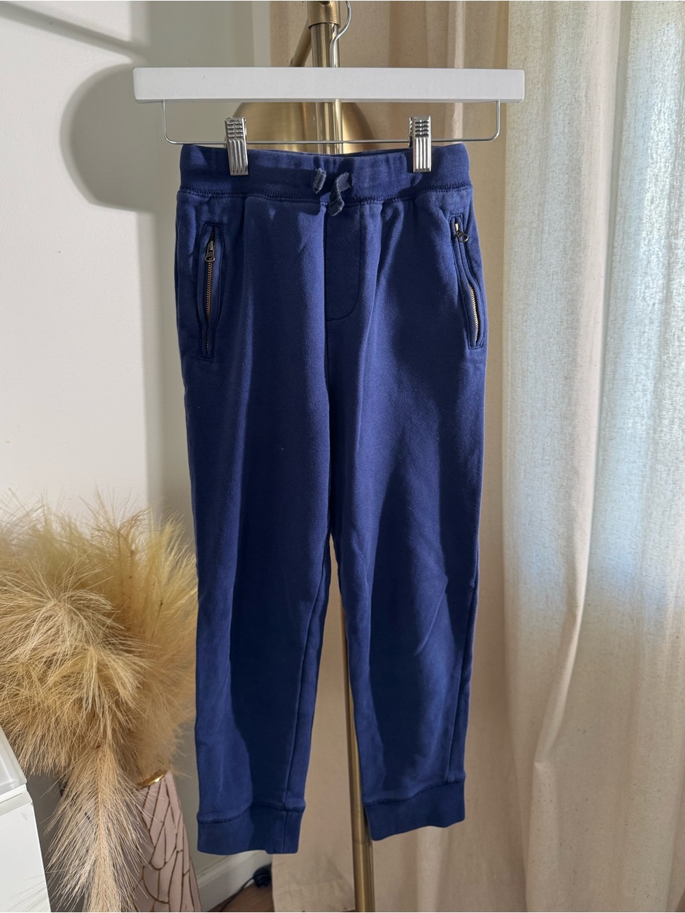 J. Crew Crewcuts Boys Slim Zip-Pocket Sweatpants - Navy Blue | 10
